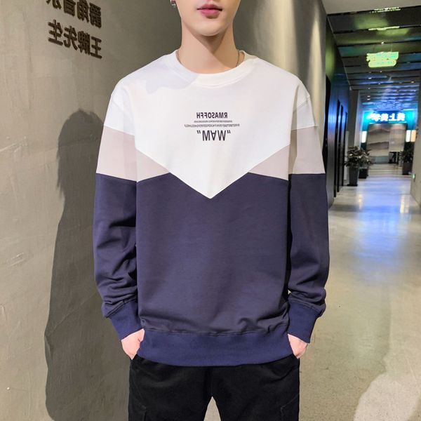 

spring 2021 men's and sweater autumn loose brand pullover easy to long sve fashion trend large men's wear, Black