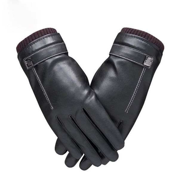 

cycling gloves man women couple leather simulation washed motorcycle skiing bike, Black