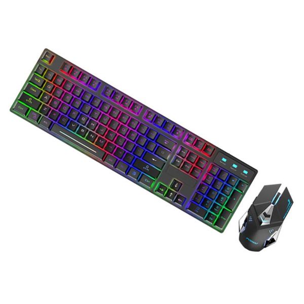 

keyboard mouse combos 1 set luminous wireless 2.4g and (black)