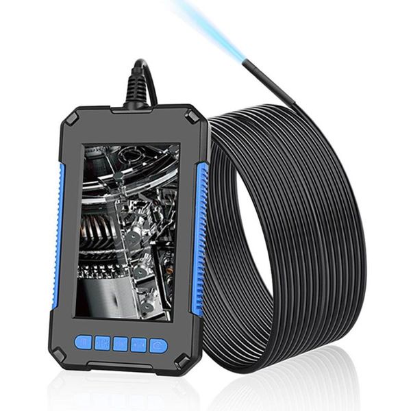 

4.3" ips screen hd 1080p borescope inspection camera 2mp industrial endoscope ip67 waterproof semi-rigid snake w/ tf card ip cameras
