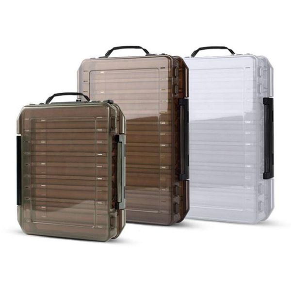 

plastic fishing lure box s/m/l compartments bait lures boxes storage tackle accessories double sided arrival