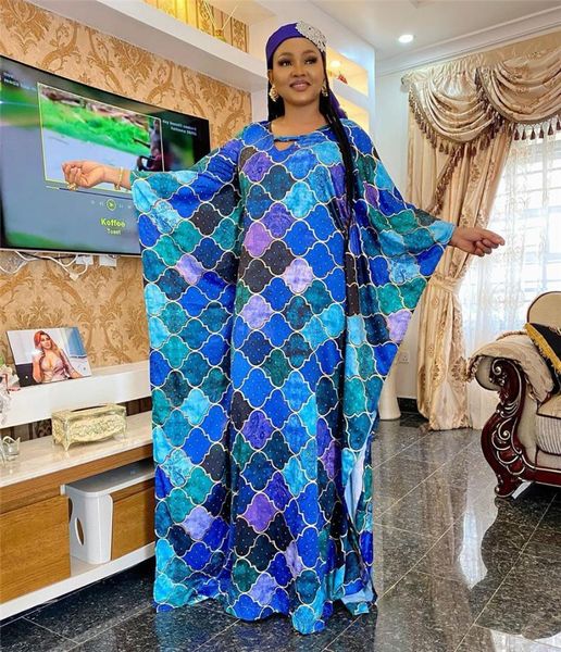 

ethnic clothing baibazin african dress for women large size women's simulation silk real s digital printing drilling, Red