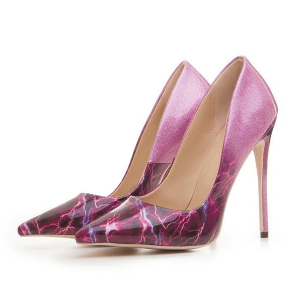

dress shoes ladies high heels thin-heel women woman pumps big size to 27cm solid color pointy toe set, Black