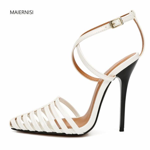 

pattern shoes woman ladies high heels quality extra fashion net red 13cm thin heel nightclub 7-16 17 maiernisi sandals, Black