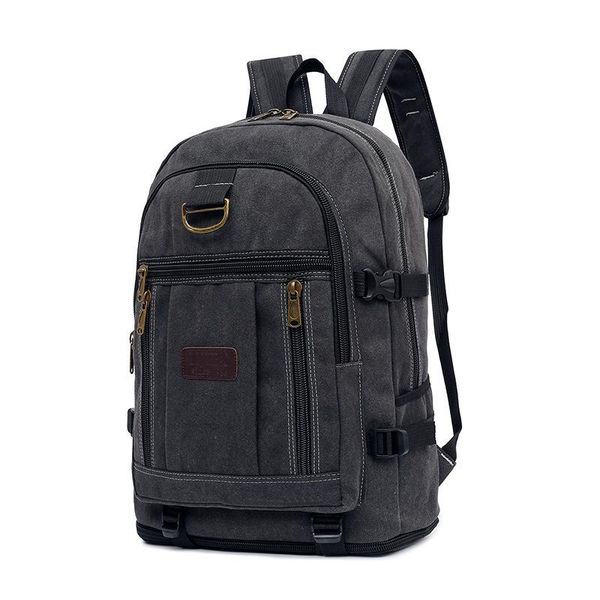 

school bags men's canvas backpack large capacity trendy college student schoolbag hiking computer