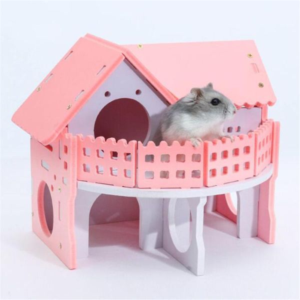 

small animal supplies cute hamster cages durable wooden house nest eco friendly colorful castle cottage pet accessories