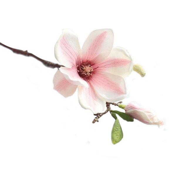 

decorative flowers & wreaths artificial leaf magnolia flower office home desktable plastic wedding bridal fake bouquet