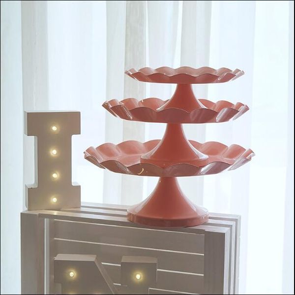 

other bakeware european pink cake stand cupcake tray metal tools waterproof dessert plate bake tool candy wedding decoration party dgp028