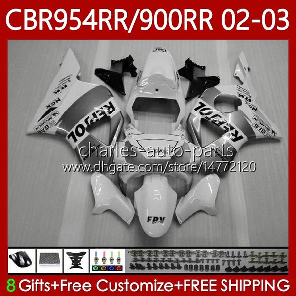 Kit corpo bianco Repsol per HONDA CBR954-RR CBR900RR 2002-2003 Carrozzeria 61No.111 CBR954RR CBR954 CBR900 CBR 900 954 RR CC 900CC 2002 2003 CBR 954RR 900RR 02 03 Carenature