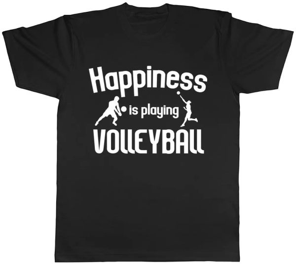 

happiness is playing volleyball mens ladies womens t-shirt, White;black