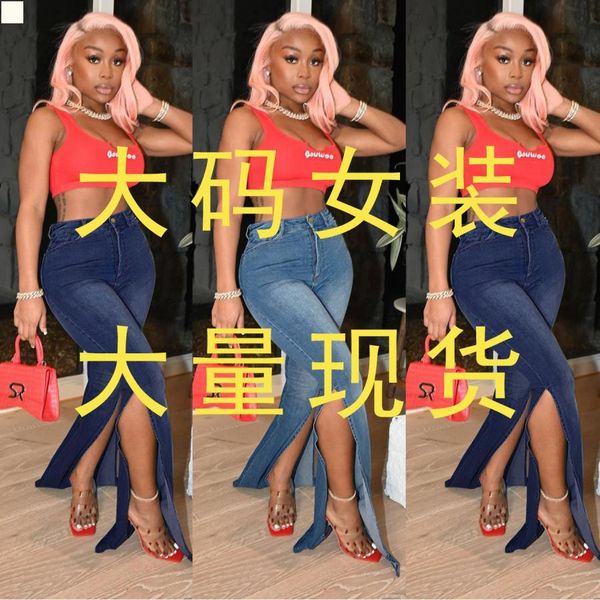 

indie womans clothes plus size pants ripped women designer jeans femme high waisted denim trousers mom streetwear unique black fashion woman, Blue