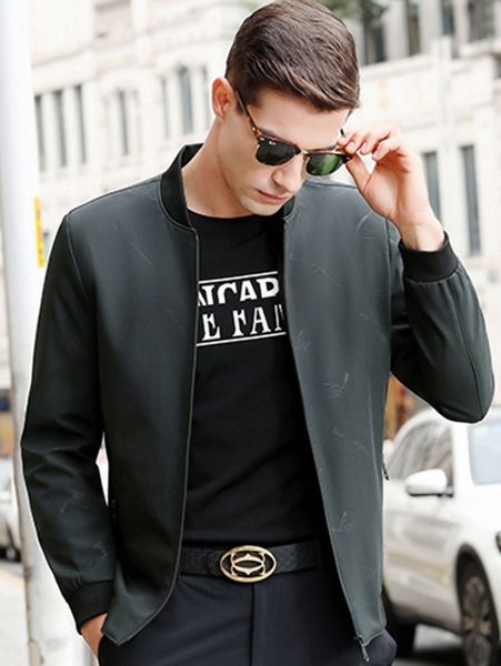 

men solid zip up bomber jacket a5nl#, Black;brown