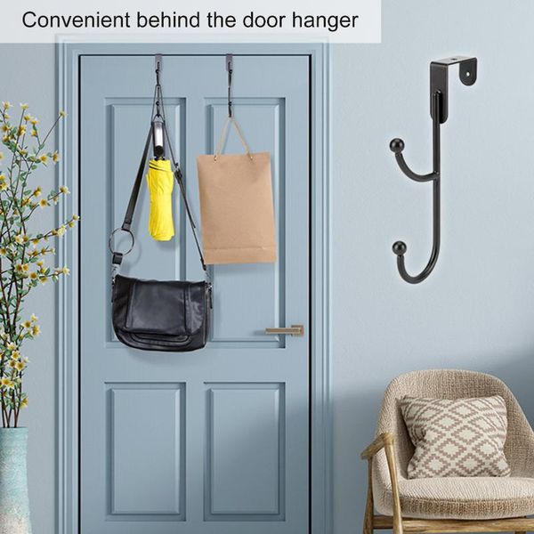 

over the door double hooks towel hanger bag storage rack bath accessory set
