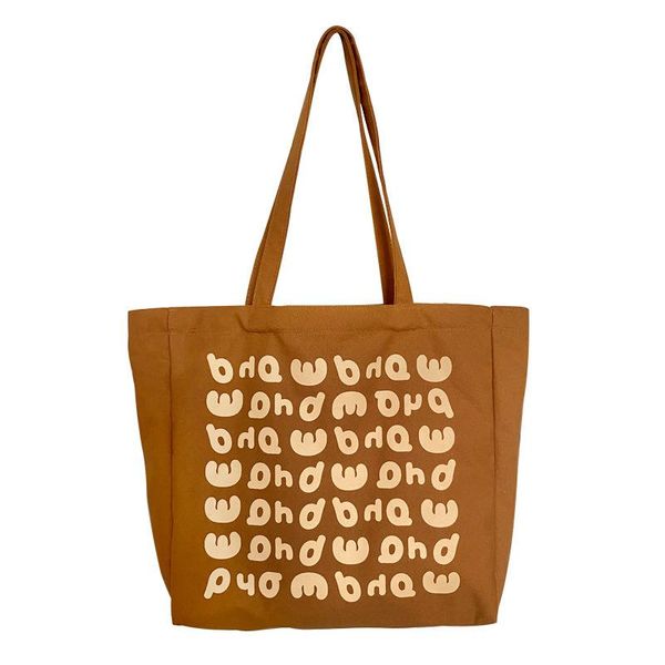 

evening bags women's casual large-capacity canvas shopping bag, reusable fashion letter printed shoulder luxury handbag