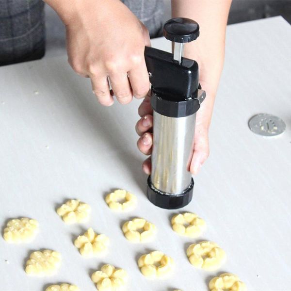 

baking & pastry tools cookies press cutter icing set stainless steel cylinder extrusion molding machine flower mold tips maker