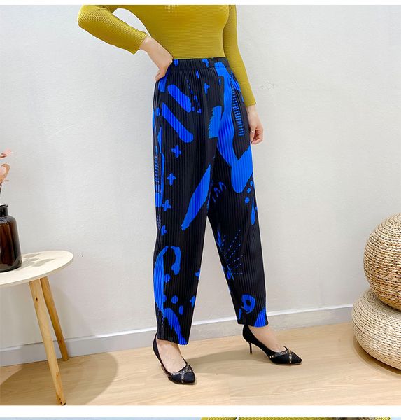 

miyake hare long johns pocket print personality pants stock, Black