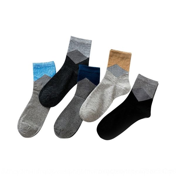 

9a5 men's warm solid color medium tube autumn and winter cotton breathable leisure warm men's socks sweat absorbing socks, Black