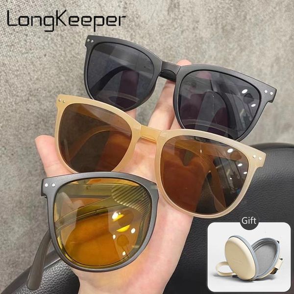

sunglasses polarized folding women vintage retro square sun glasses fold eyewear with case female uv400 eyeglasses gafas, White;black