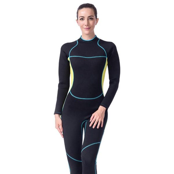

swim wear product 3mm fashion one-piece surfing women's long wetsuit, cold and warm stretch snorkeling suit women
