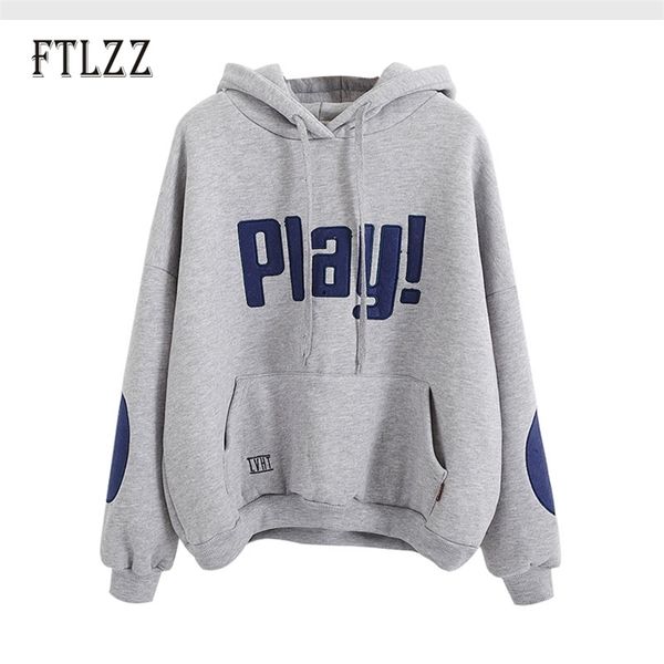 Frauen Koreanische Hoodies Mädchen Kleidung Herbst Winter Casual Brief Mit Kapuze Hip Hop Sweatshirt Frau Ulzzang Harajuku Samt Outwear 210525