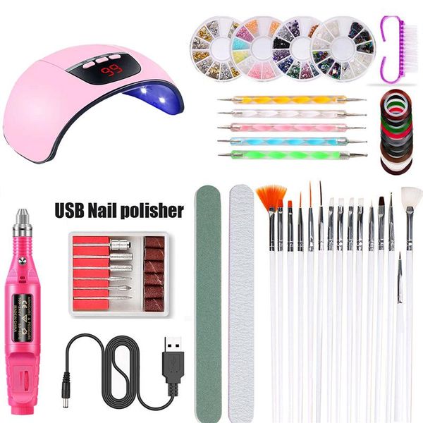 

nail art kits 1set electric kit tips manicure machine pen pedicure professional tools suit for drill