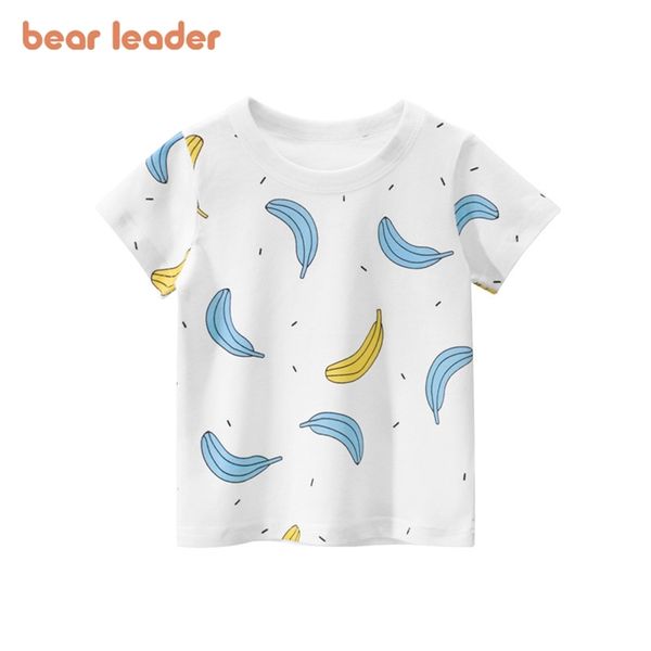 Meninas de bebê desenhos animados banana impressão t - shirts garoto de verão menino menino casual tees toddler roupa fina macia para 2-7 anos 210429