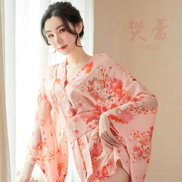 

bear skirt japane printed kimono set high end lingerie women's home bathrobe and nightdrs, Black;white