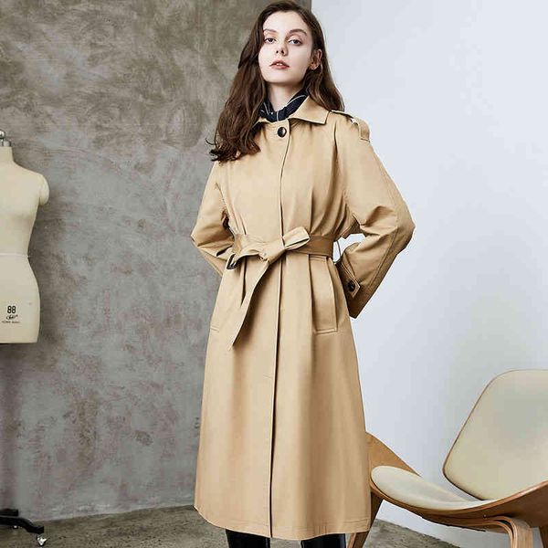 

women's trench coats autumn fashion coat with belt femme casaco abrigo streetwear g6d6, Tan;black