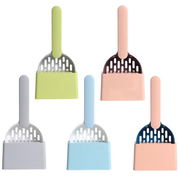 

cats poop scoop with storage box cleaning shovel kitten litter holder cleanup b2qb cat grooming