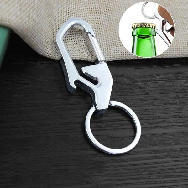 

zinc alloy men's keychain edc multi-functional bottle opener key chain - silver
