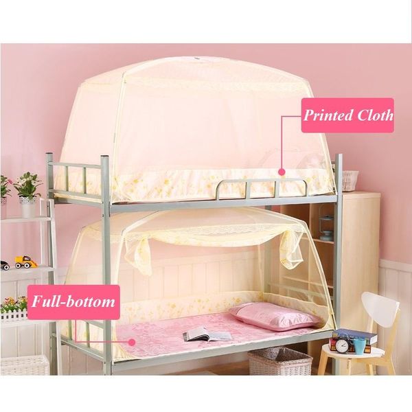 

mosquito net beige for student bunk bed with full-bottom kids safe mesh insect single-door folding