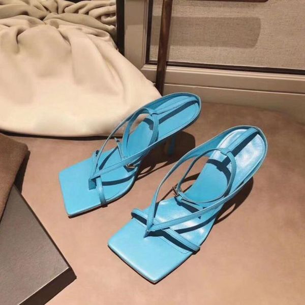 

fashion designer square toe sandals women high heels shoes luxury flip flops ladies summer white black blue pumps