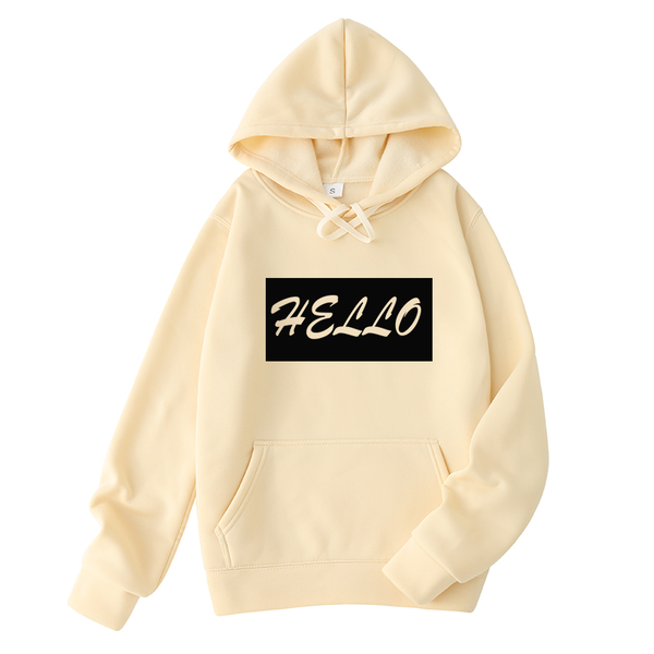 

men's hoodies & sweatshirts fashion print hello men's/women's 2021 spring autumn male casual solid color sweatshirt, Black