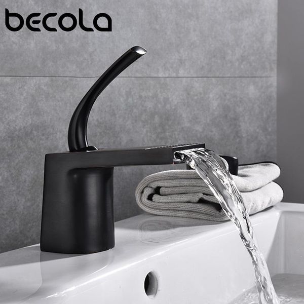 

bathroom sink faucets becola single handle basin brass black/golden taps water creative deck mounted mixer tapware for bath