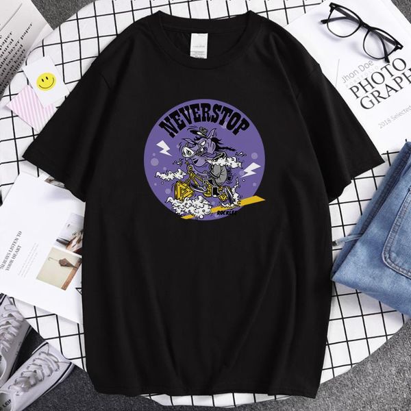 

men's t-shirts punk style never sletter prints shirt menskorean printed streetwearclothing thin sectiontshirt loose comfortable tshirt, White;black