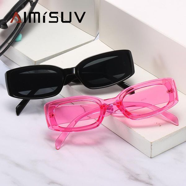

sunglasses aimisuv design small women 2021 vintage rectangle sun glasses female shades ladies uv400 zonnebril dames, White;black