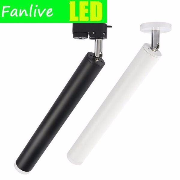 

track lights fanlive 20pcs 7w 10w 15w 20w cob led ceiling rail light fixture ac 85-265v angle adjustable spotlight