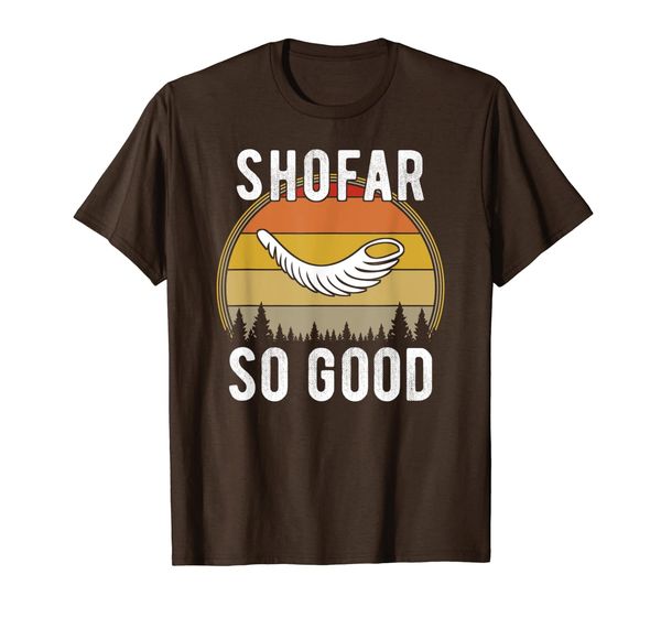 

shofar so good rosh hashanah vintage sunset jewish holiday t-shirt, White;black