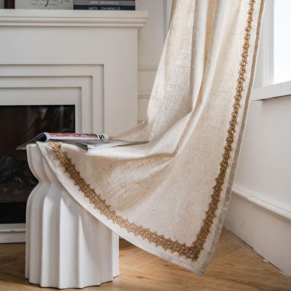 

cotton linen lace tassel curtain country style window hanging blackout curtains for bedroom easy drape dector & drapes