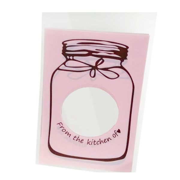

food savers & storage containers lixf 100pcs bottle style cookies biscuits bags self-adhesive wedding cellophane bag cake candy gift