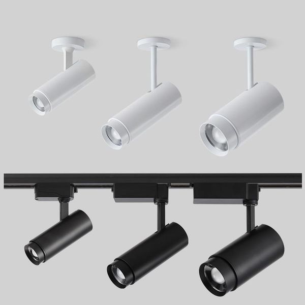 

ceiling lights modern 20w track light zoomable adjustable beam angle rail lamp spot zoom exhibition gallery surface mount cob spotlights