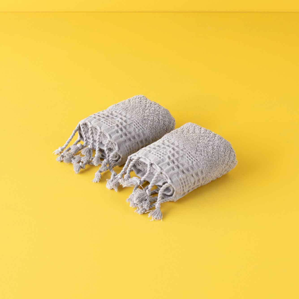 

towel 100% cotton vintage hand 2 pieces gray (30x50 cm)