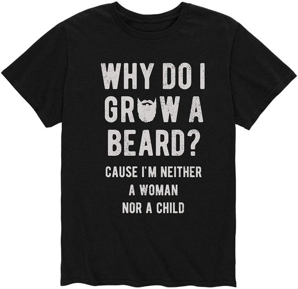 

men's t-shirts why do i grow a beard - short sleeve graphic t-shirt, White;black