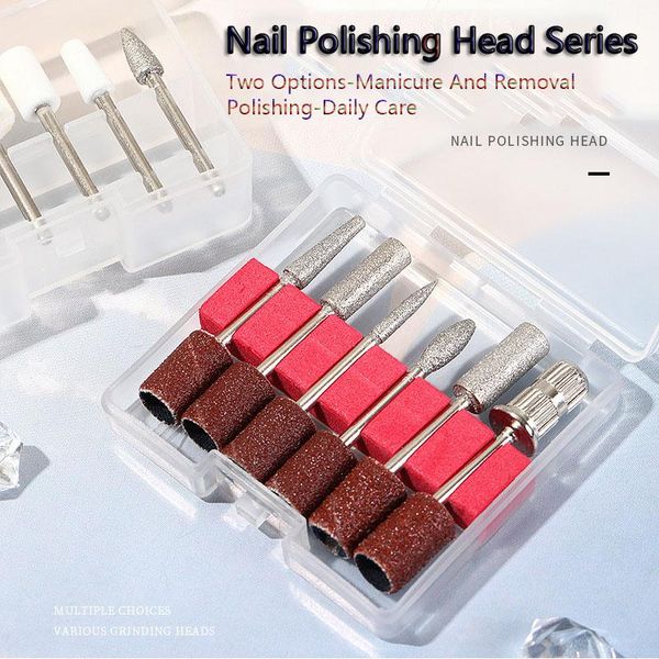 

nail art kits polishing head set 5pcs 6pcs machine accessories with sand ring tools manicure kit