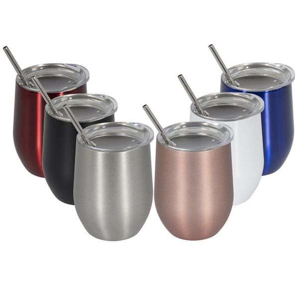 

water bottles 12oz stainless steel wine cup egg shaped vacuum insulated tumbler with lid beer glass coffee tea milk