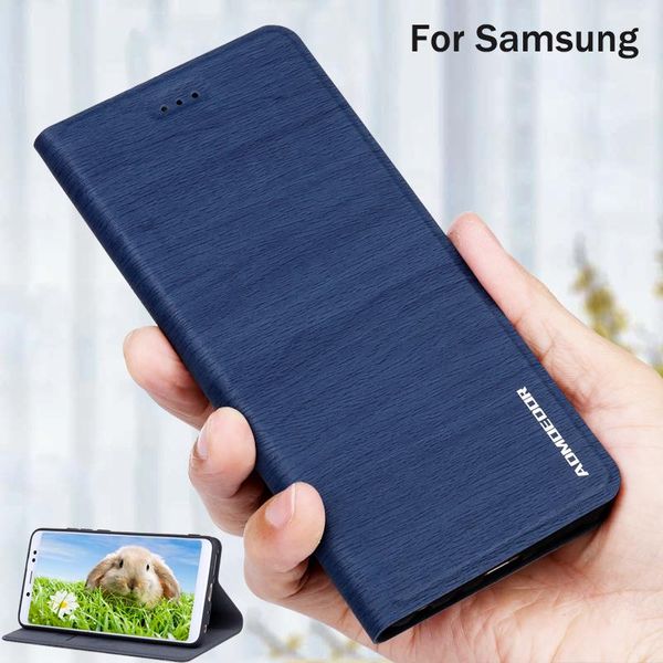 

galaxy a6 a7 a8 plus 2021 case leather flip cover for m11 m21 m31 back cases stand cell phone
