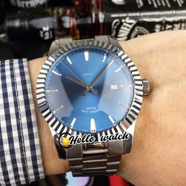 

41mm m12710-0013 12710 gents watches blue dial asian automatic mens watch stick markers stainless steel bracelet hwtd hello_watch, Slivery;brown
