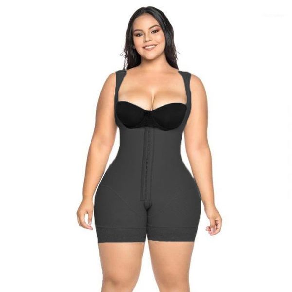 

women's shapers shapewear faja colombianas originales liposuction skims hook eye closure tummy control adjustable crotch open bust, Black;white