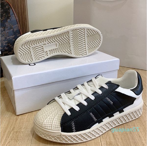 

fashion-latest women classic leather boot upscale shoes shell sneaker, Black