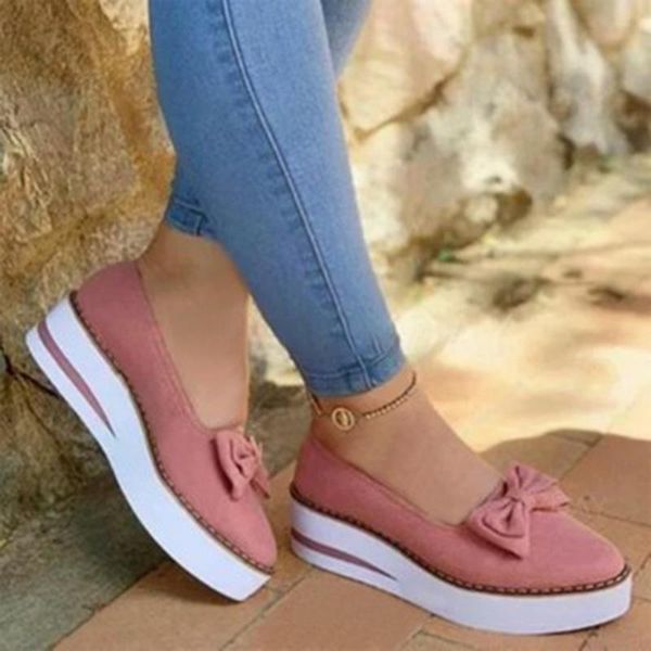 

women loafers plus size platform slip on bowtie flat shoes sewing casual bowknot shoe for female flock moccasins footwear sandals, Black